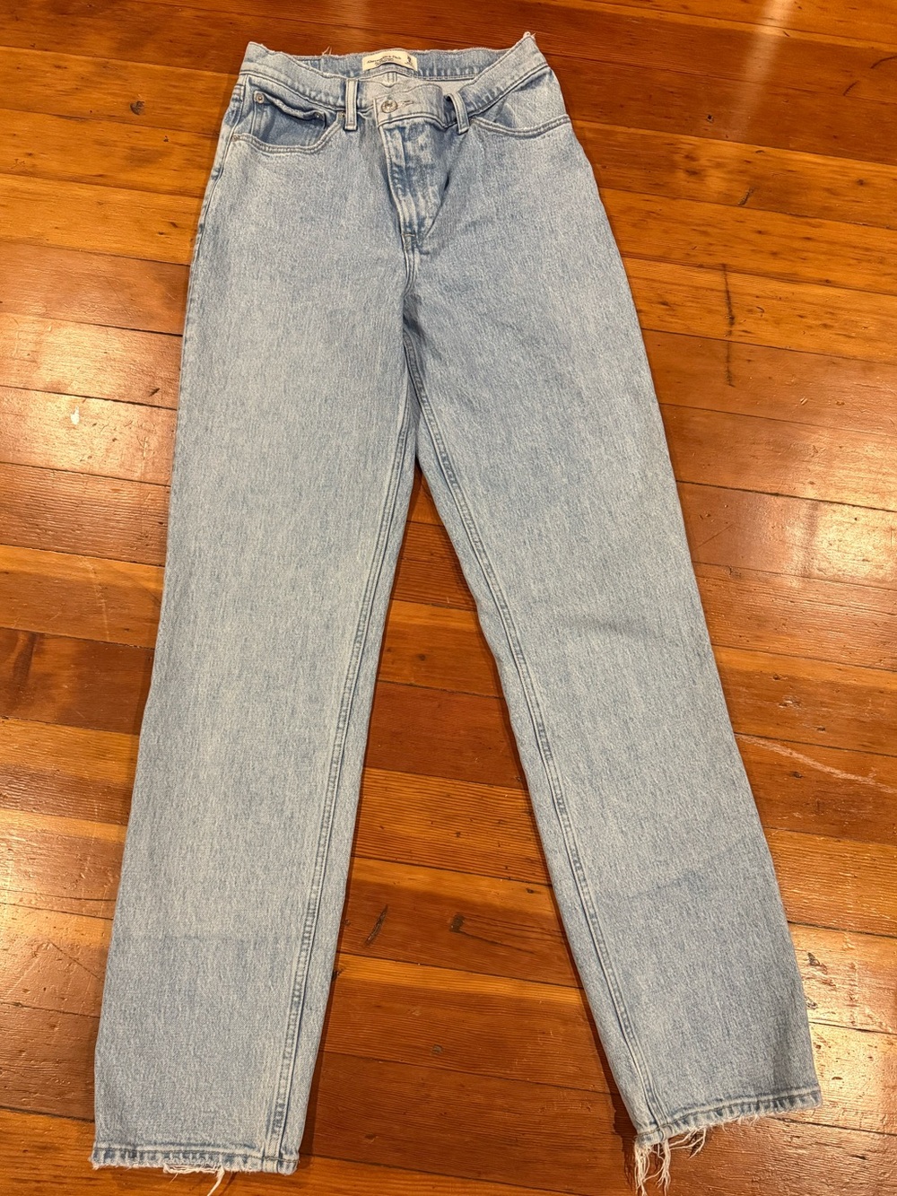 Abercrombie & Fitch Light Blue High-Rise Straight Jeans